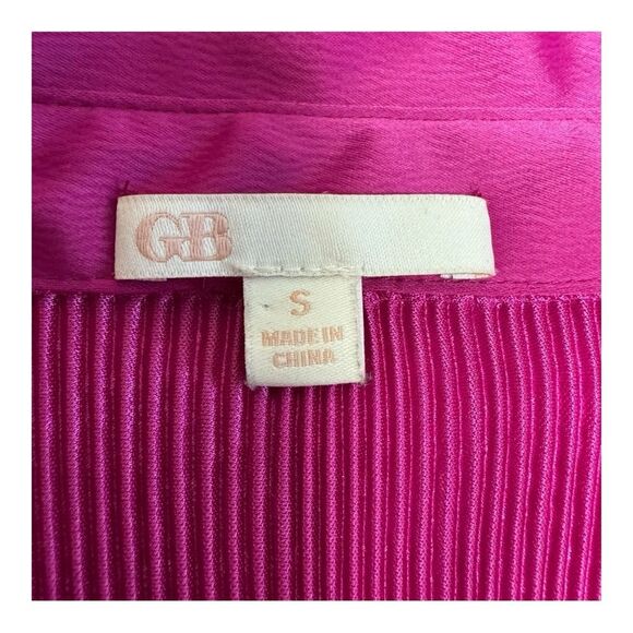 Giani Bini Pink Ribbed Button Front Shirt Preppy Spring Long Sleeve Dress Sz S - Picture 6 of 9